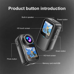 5K Thumb Action Camera 4K 60FPS WiFi 6-Axis Stabilization Touch Screen Sports Camera Magnetic Motorcycle Bike Waterproof Bodycam