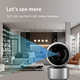 5MP WiFi Baby Monitor Security Camera, 355° PTZ Auto Tracking, IR Night Vision, 2-Way Audio Indoor IP Cam