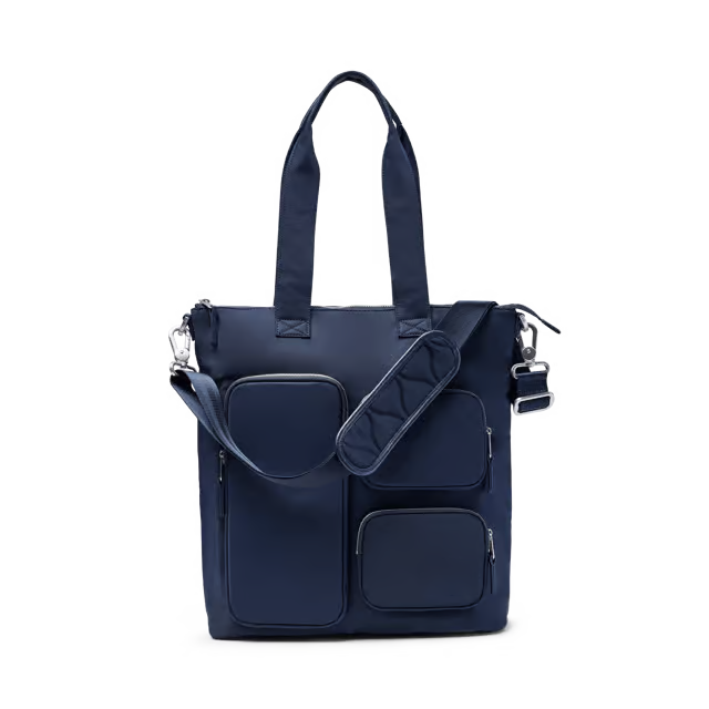 25L Lightweight Structured Nylon Vertical Tote Bag with 16-inch Laptop Pocket