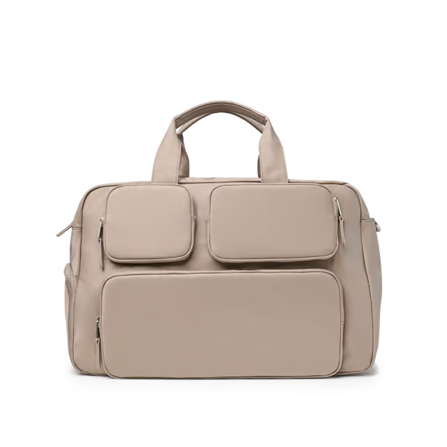 30L Technical Nylon Utility Weekender Duffle Bag with Shoe Compartment & Luggage Sleeve