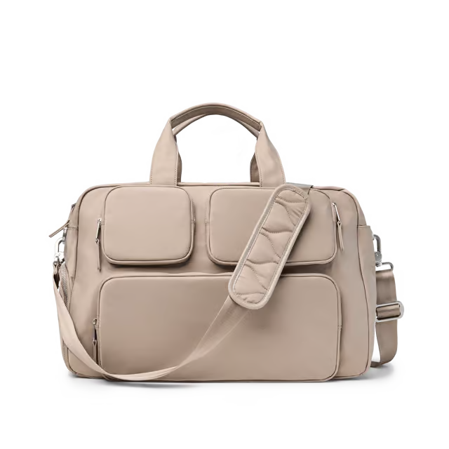 30L Technical Nylon Utility Weekender Duffle Bag with Shoe Compartment & Luggage Sleeve