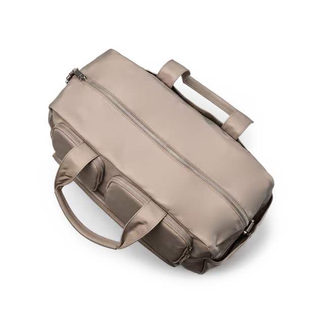 30L Technical Nylon Utility Weekender Duffle Bag with Shoe Compartment & Luggage Sleeve