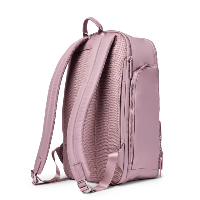 25L Water Resistant Twill Nylon Travel Backpack with 16-inch Laptop Slot & Compression Strap