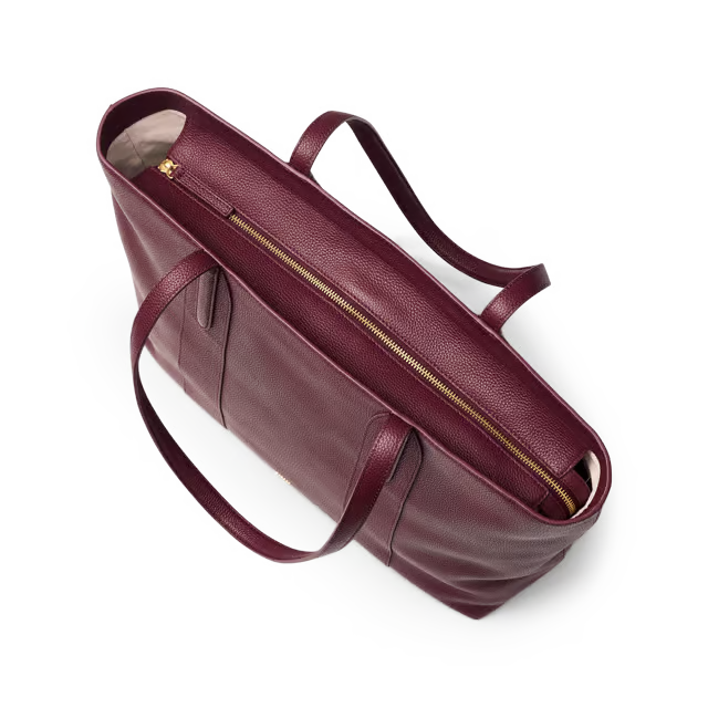22L Full Grain Pebbled Leather Large Tote with 16-inch Laptop Slot