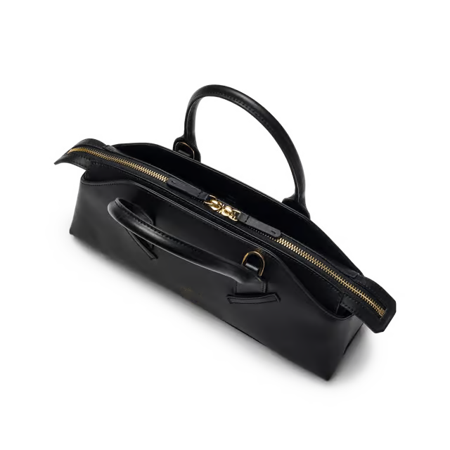 4L Smooth Cowhide Mini Top Handle Handbag with Detachable Strap