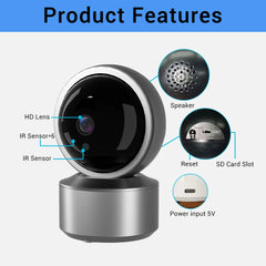 5MP WiFi Baby Monitor Security Camera,  355° PTZ Auto Tracking, IR Night Vision, 2-Way Audio Indoor IP Cam