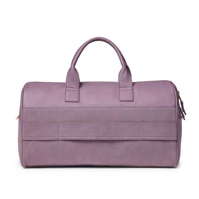 26L Japanese Denim & Pebble Leather Overnight Weekend Duffle Bag with Luggage Sleeve